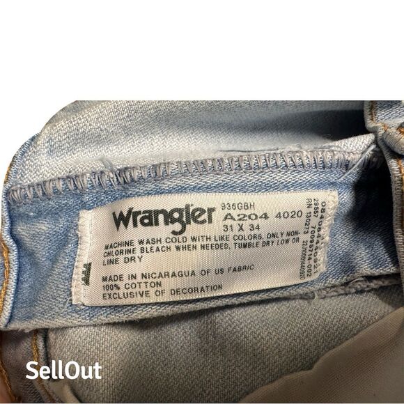 Vintage Wrangler Men's 90s Straight Jeans Blue Size 31x34 - Picture 7 of 7